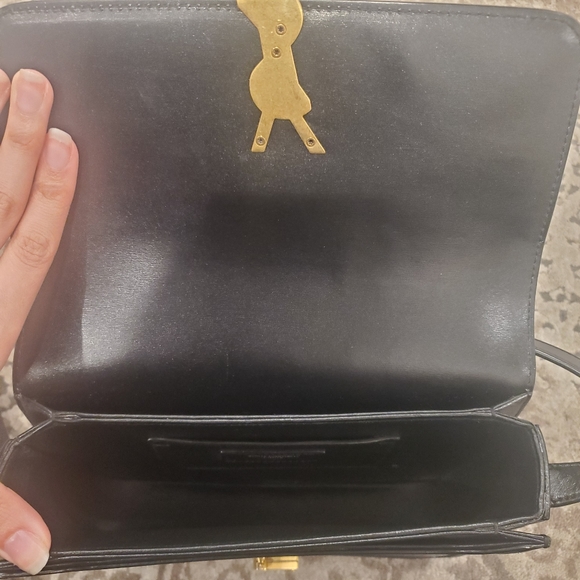 Saint Laurent YSL Medium Solferino Leather Satchel Shoulder Bag in Black - Picture 9 of 12